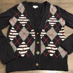 Lands End Canvas 1963 Argyle Cardigan Sweater
